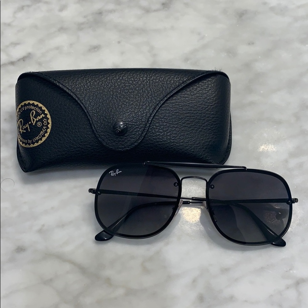 Matte Black Square Aviators